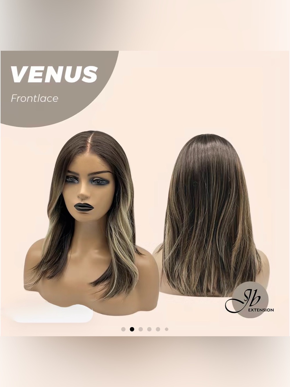 JB EXTENSIONS VENUS Dark Brown Wig with Blonde Face-Framing Highlights - Picture 2 of 9